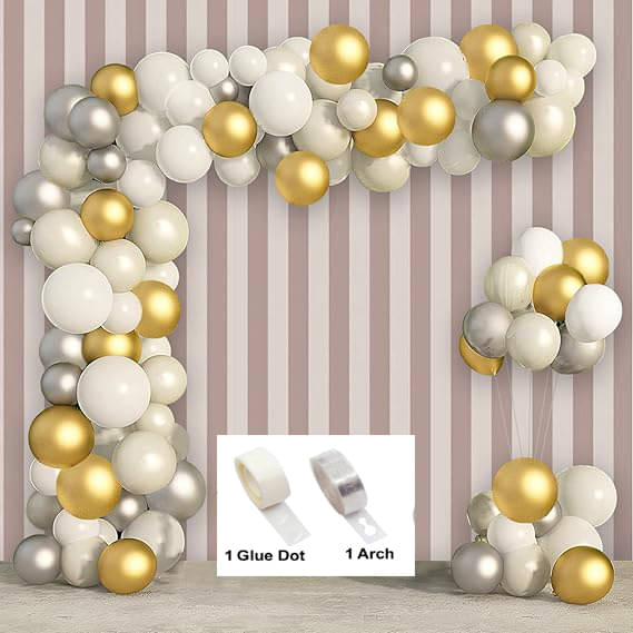 Kiran Enterprises 50 pcs Metallic Balloon + 1 Balloon Arch + 1 Balloon Glue Dot  Birthday Balloon Decoration     			Kiran Enterprises 50 pcs Metallic Balloon + 1 Balloon Arch + 1 Balloon Glue Dot  Birthday Balloon Decoration