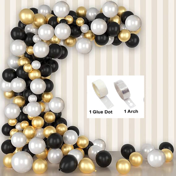Kiran Enterprises 50 pcs Metallic Balloon + 1 Balloon Arch + 1 Balloon Glue Dot Birthday Balloon Decoration Kiran Enterprises 50 pcs Metallic Balloon + 1 Balloon Arch + 1 Balloon Glue Dot Birthday Balloon Decoration