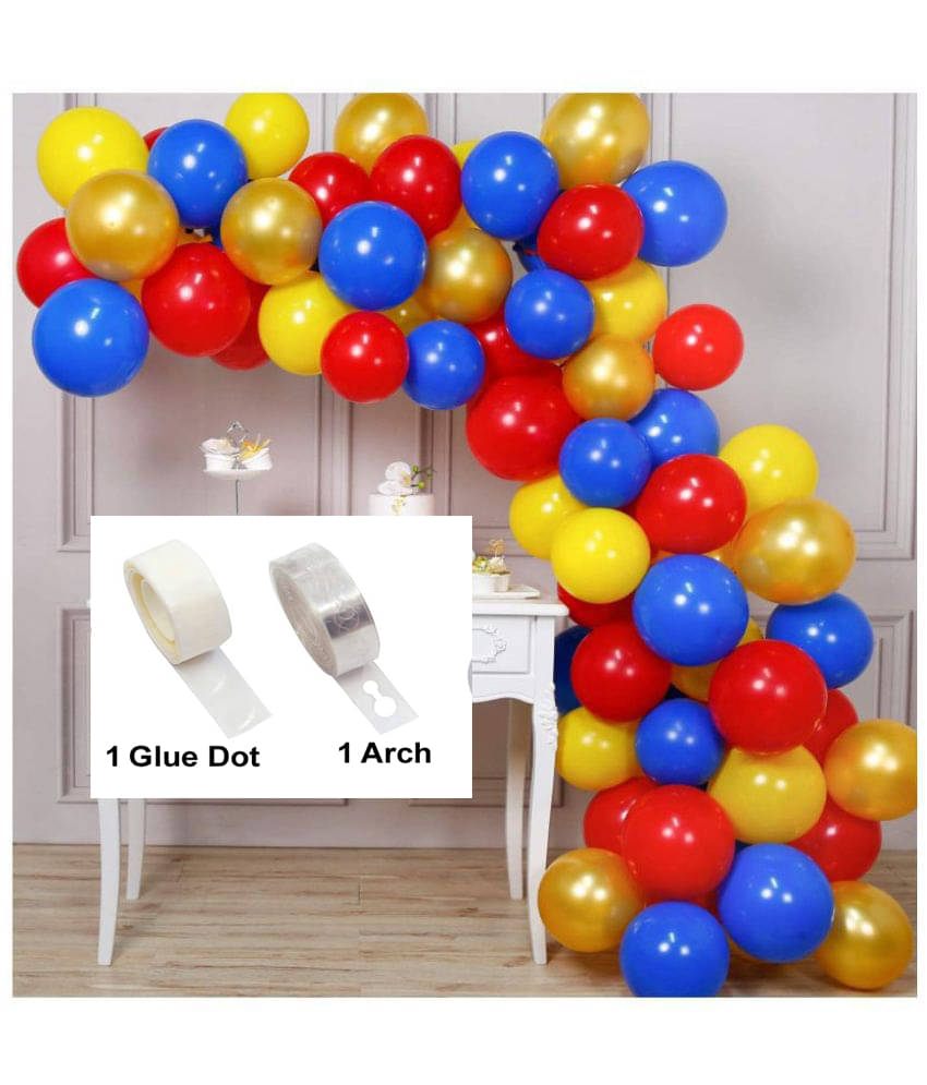 Kiran Enterprises 50 pcs Metallic Balloon + 1 Balloon Arch + 1 Balloon Glue Dot Birthday Balloon Decoration Kiran Enterprises 50 pcs Metallic Balloon + 1 Balloon Arch + 1 Balloon Glue Dot Birthday Balloon Decoration