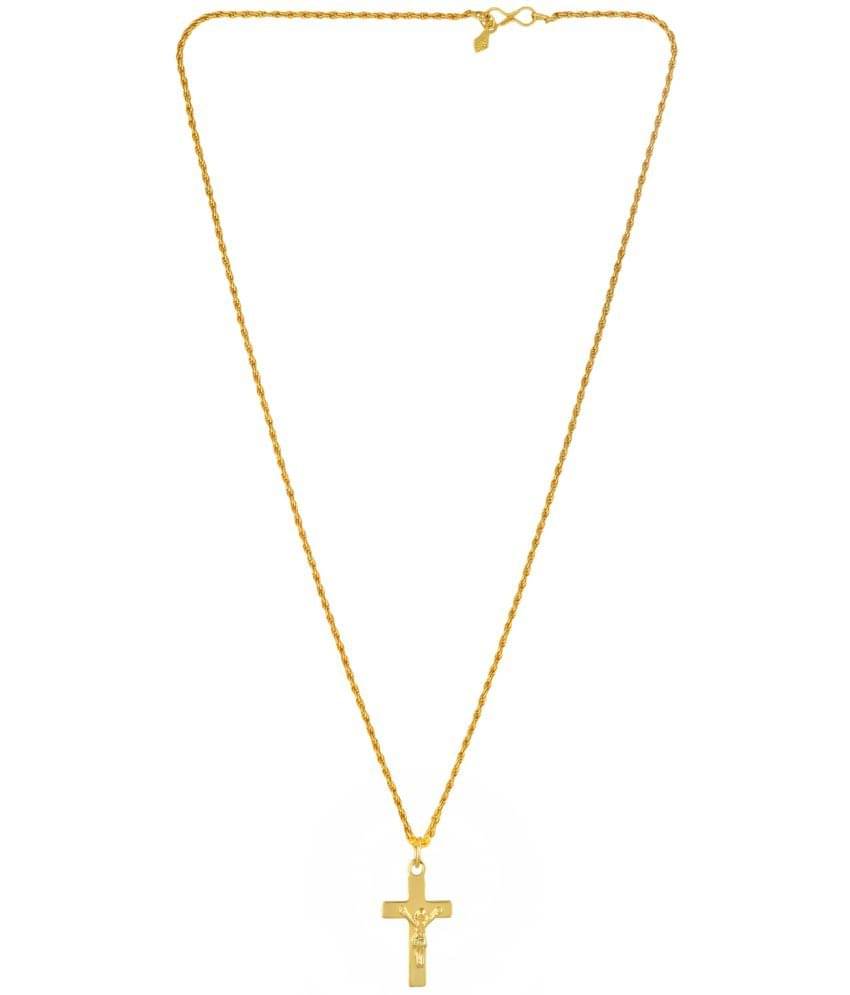 Memoir Gold Religious Pendant With Chain ( Pack of 1 ) Memoir Gold Religious Pendant With Chain ( Pack of 1 )