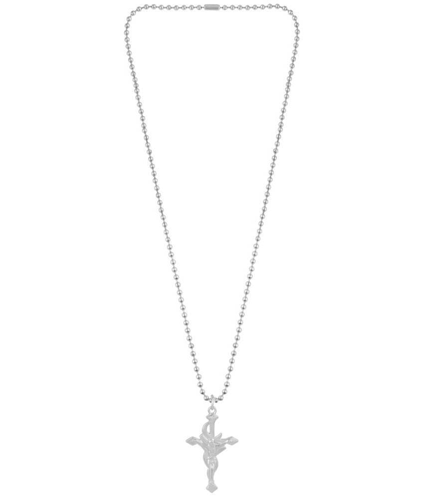Memoir Silver Religious Pendant With Chain ( Pack of 1 ) Memoir Silver Religious Pendant With Chain ( Pack of 1 )