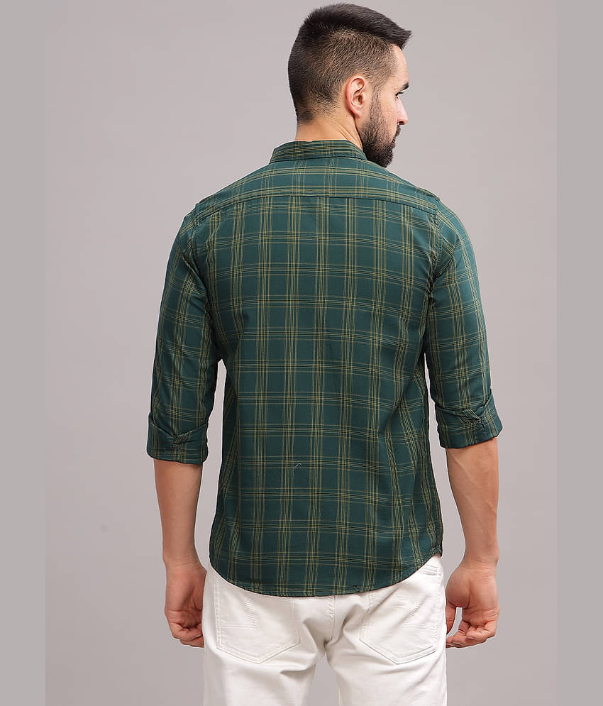 Paul Street 100% Cotton Slim Fit Checks Full Sleeves Men's Casual Shirt - Brown ( Pack of 1 )