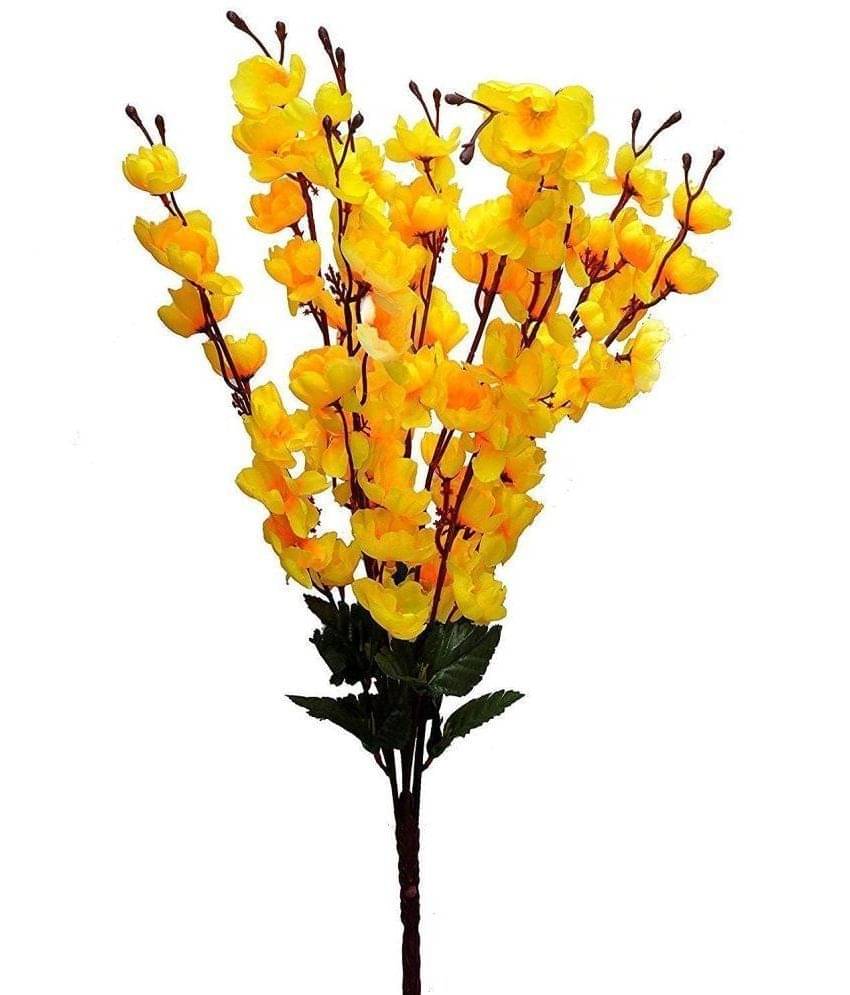     			REAL PBR - Yellow Blossom Artificial Flowers Bunch ( Pack of 1 )