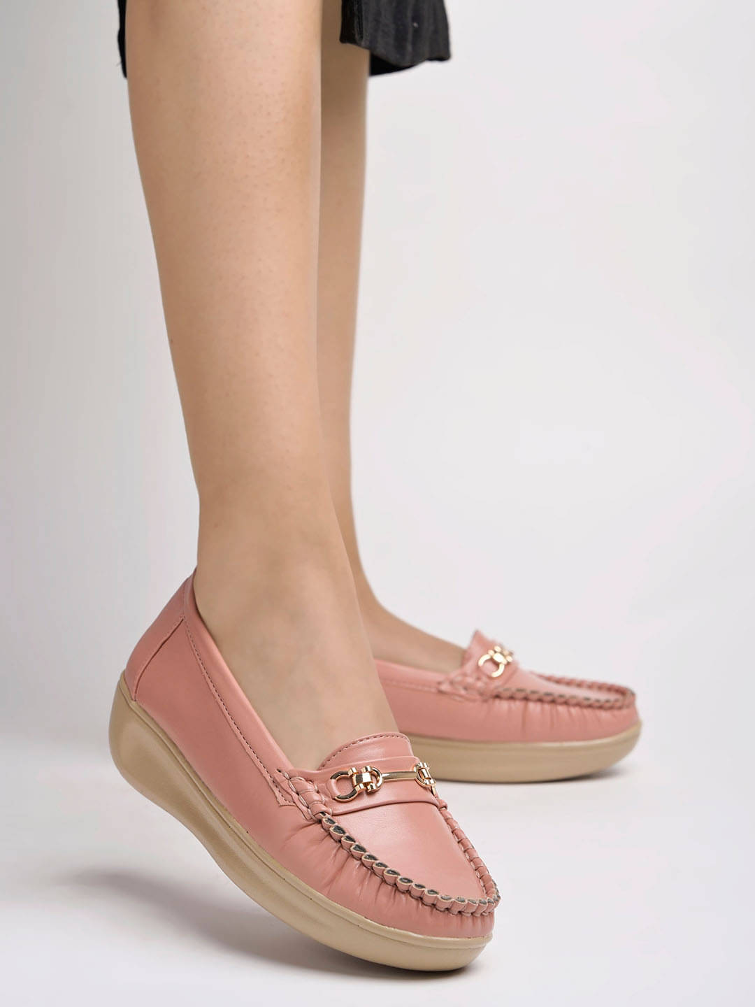     			Shoetopia Peach Women's Loafers