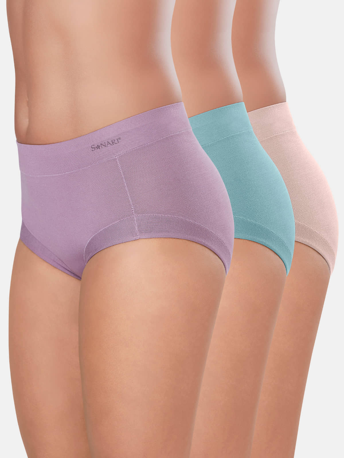 Sonari Pack of 3 Modal Solid Women's Hipster ( Multicolor ) 3151
