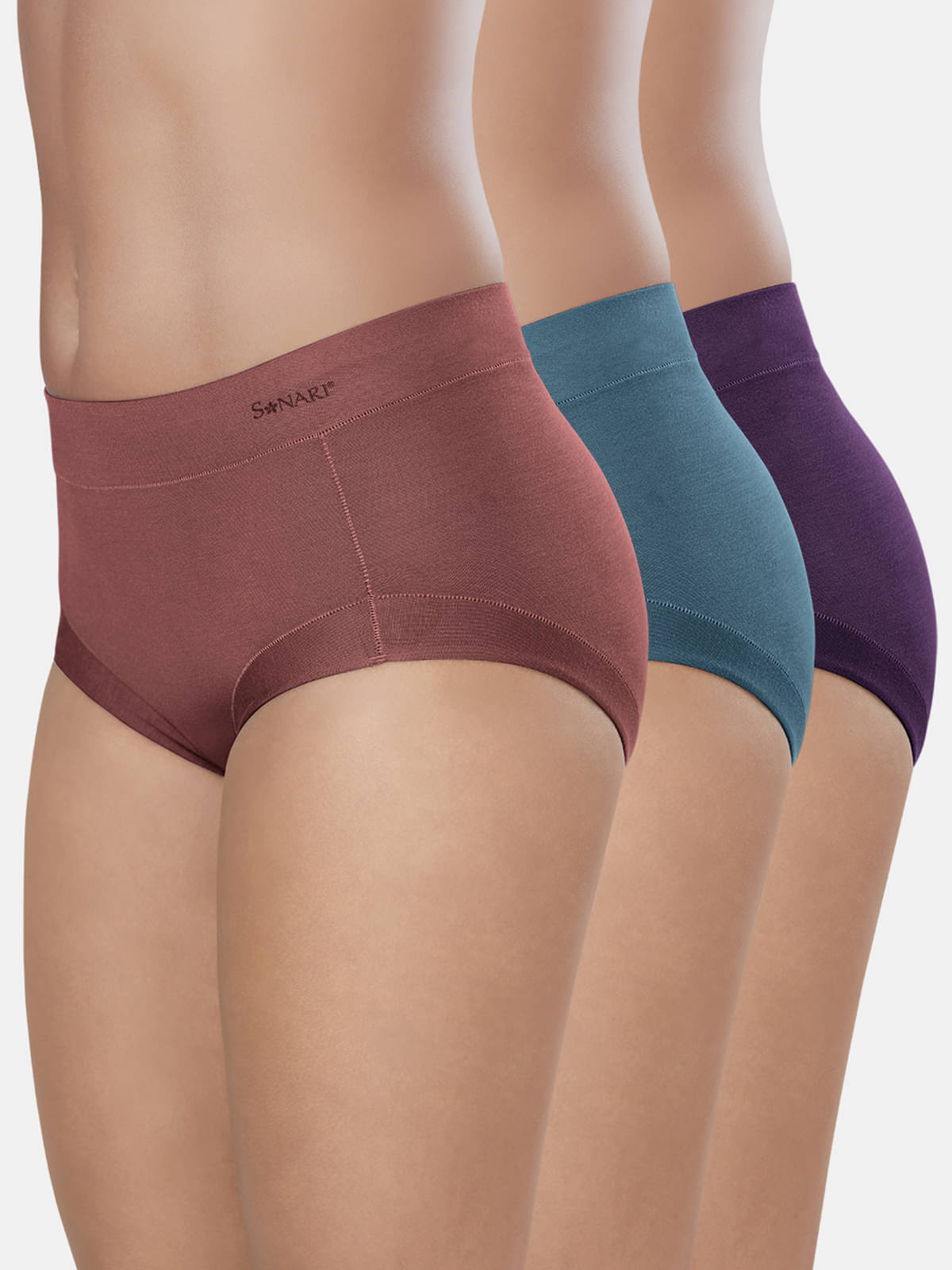 Sonari Pack of 3 Modal Solid Women's Hipster ( Multicolor ) 3151 Sonari Pack of 3 Modal Solid Women's Hipster ( Multicolor ) 3151