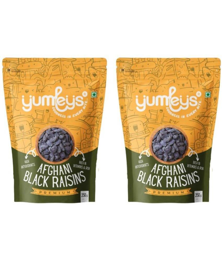     			Yumleys Premium Afghani Black Raisin with Seeds Kali Kismis 250gm (Pack of 2)
