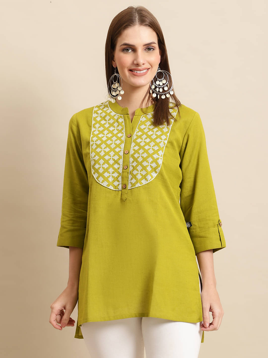     			Pistaa Women's Cotton Regular Top ( Green )