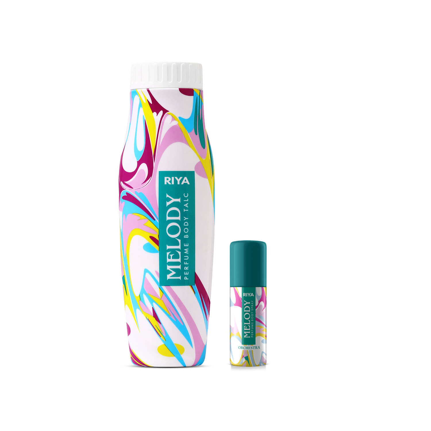 Riya Melody & Melody (40ml Deo) Talc 300 gm Pack of 2 Riya Melody & Melody (40ml Deo) Talc 300 gm Pack of 2