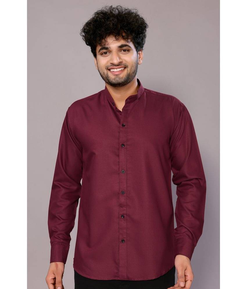 Anand Cotton Blend Regular Fit Solids Full Sleeves Men's Casual Shirt - Maroon ( Pack of 1 ) Anand Cotton Blend Regular Fit Solids Full Sleeves Men's Casual Shirt - Maroon ( Pack of 1 )