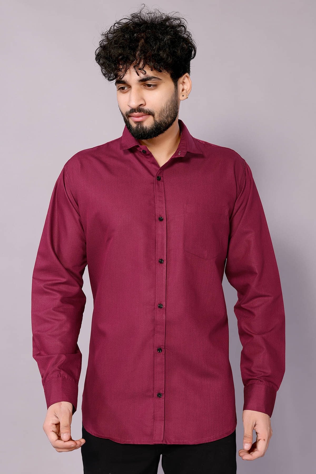Anand Cotton Blend Regular Fit Solids Full Sleeves Men's Casual Shirt - Maroon ( Pack of 1 ) Anand Cotton Blend Regular Fit Solids Full Sleeves Men's Casual Shirt - Maroon ( Pack of 1 )