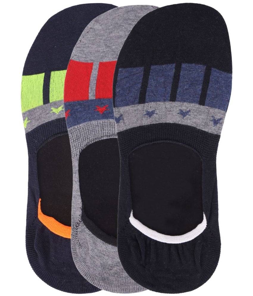     			Dollar Cotton Blend Men's Printed Multicolor No Show Socks ( Pack of 3 )