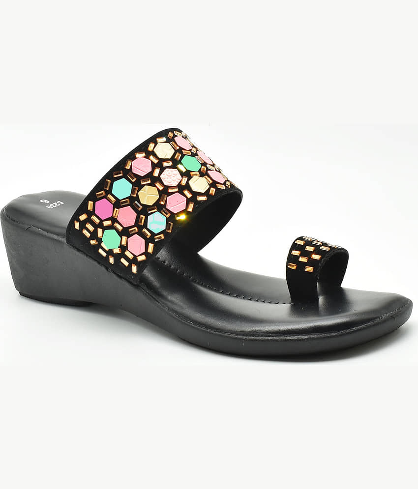 IndiForce Black Women's Slip On Heels - Heels | Buy online on ZillyBuy