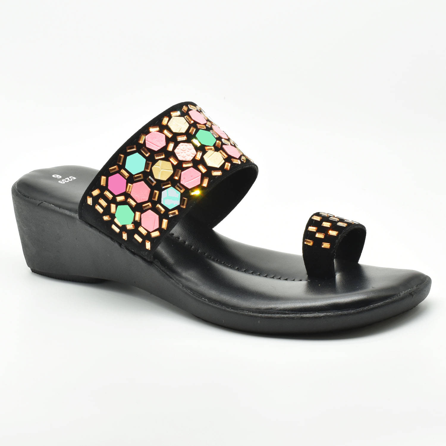     			IndiForce Black Women's Slip On Heels