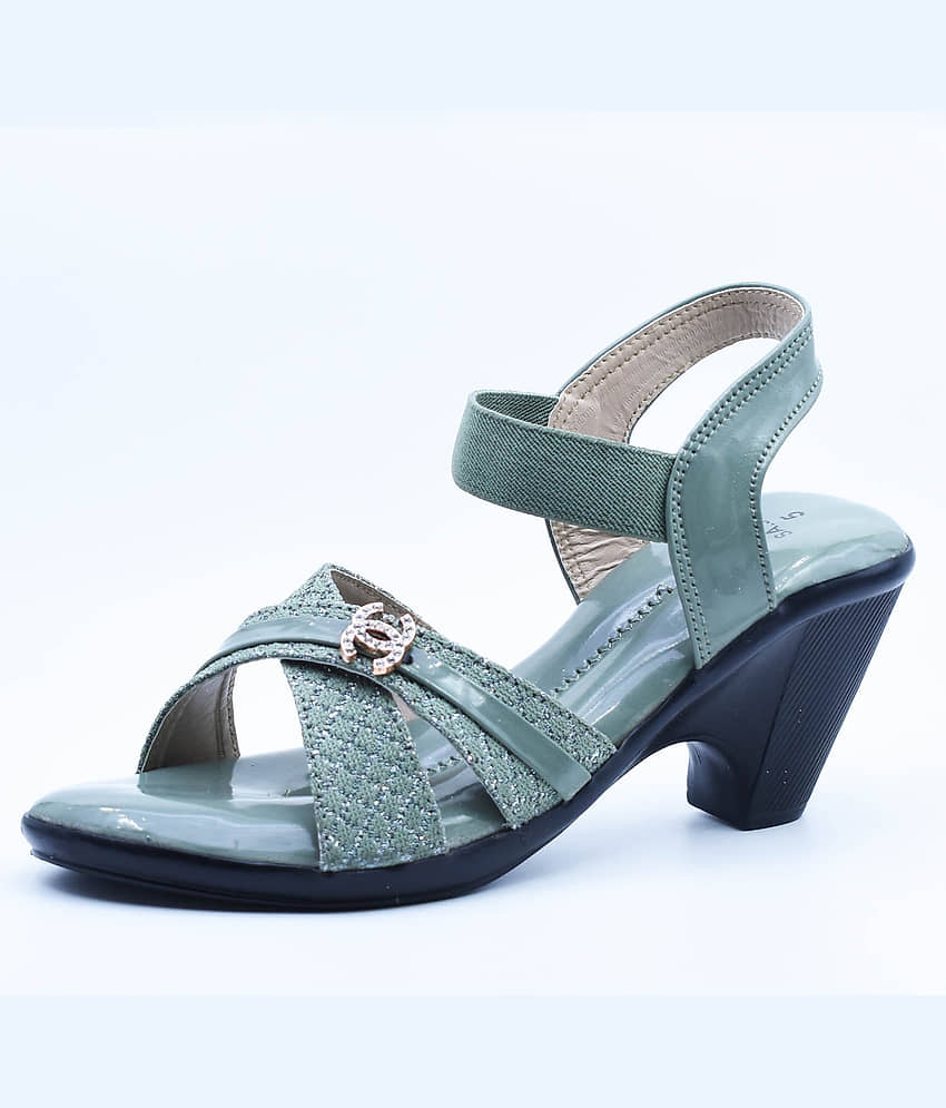 IndiForce Green Women's Sandal Heels - Heels | Buy online on ZillyBuy