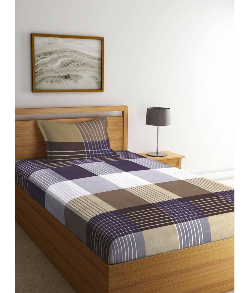 Klotthe Poly Cotton 1 Single Bedsheet with 1 Pillow Cover ( Multicolor ) Klotthe Poly Cotton 1 Single Bedsheet with 1 Pillow Cover ( Multicolor )
