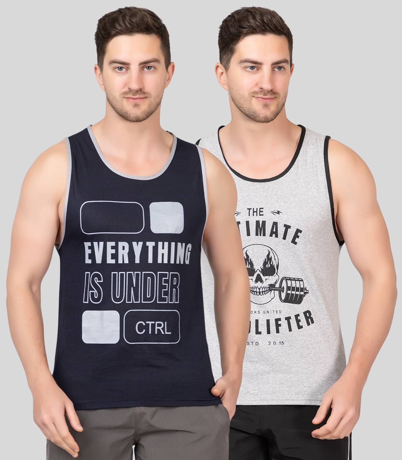Looks United Pack of 2 Cotton Sleeveless vest For Men ( Multi ) Looks United Pack of 2 Cotton Sleeveless vest For Men ( Multi )