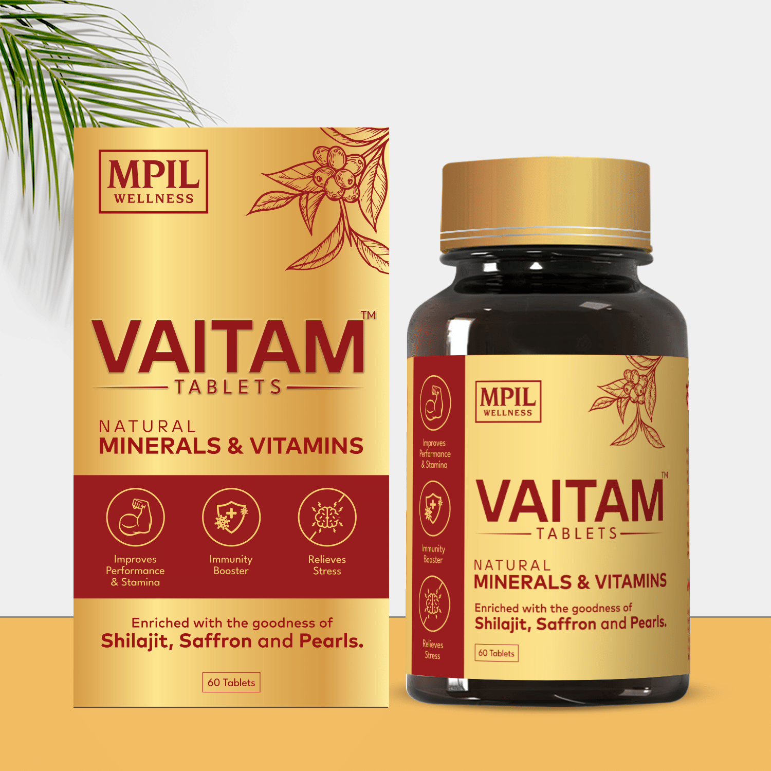 Mpil Wellness Vaitam Tablets| Multivitamin Blended With Shilajit Ashwagandha And Pearls|(60 Tablets)