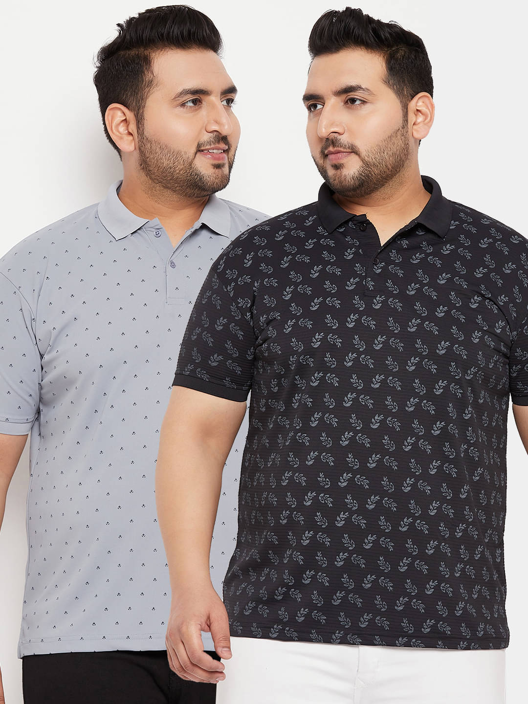 Nyker Cotton Blend Regular Fit Printed Half Sleeves Men's Polo T Shirt - Black ( Pack of 2 ) Nyker Cotton Blend Regular Fit Printed Half Sleeves Men's Polo T Shirt - Black ( Pack of 2 )