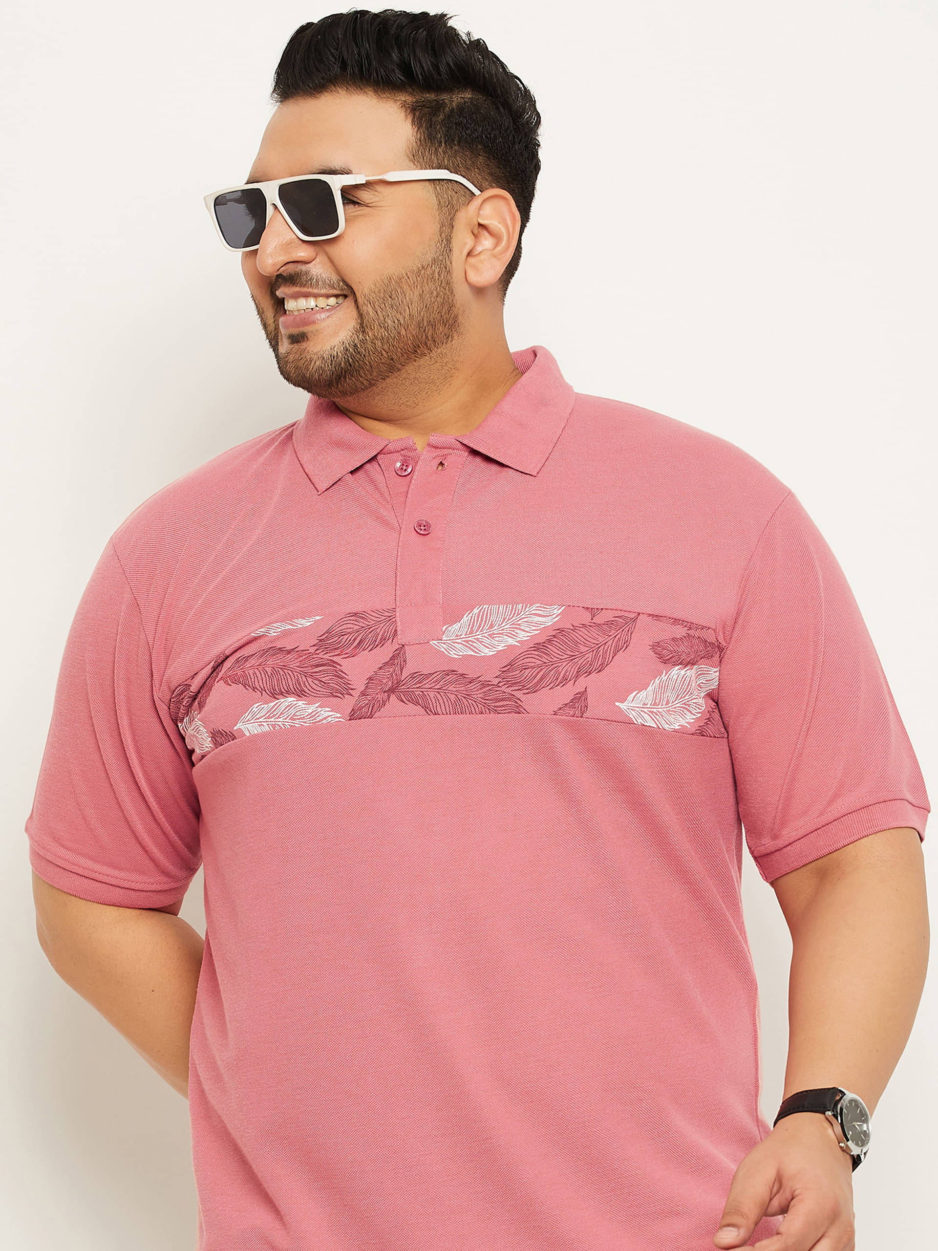 Nyker Pack of 1 Cotton Blend Regular Fit Colorblock Half Sleeves Men's Polo T Shirt ( Pink )     			Nyker Pack of 1 Cotton Blend Regular Fit Colorblock Half Sleeves Men's Polo T Shirt ( Pink )