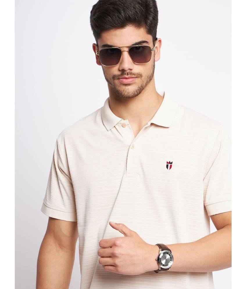 Nyker Pack of 1 Cotton Blend Regular Fit Solid Half Sleeves Men's Polo T Shirt ( Beige ) Nyker Pack of 1 Cotton Blend Regular Fit Solid Half Sleeves Men's Polo T Shirt ( Beige )