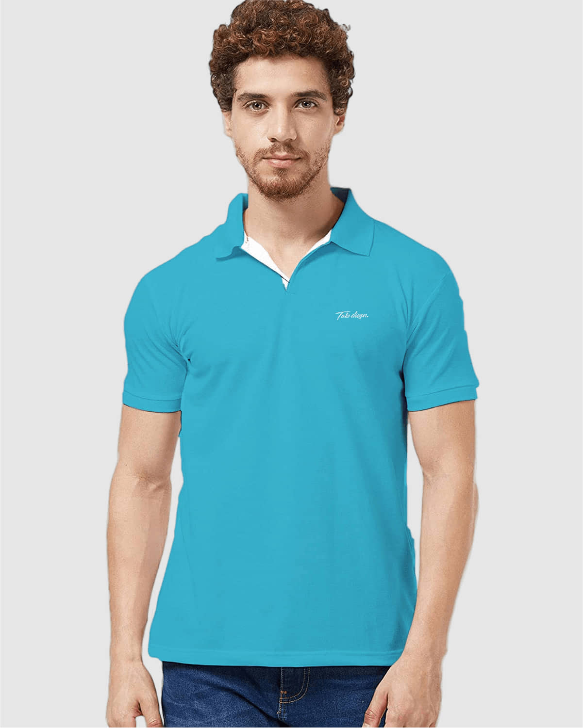 TAB91 Pack of 1 Cotton Blend Regular Fit Solid Half Sleeves Men's Polo T Shirt ( White )