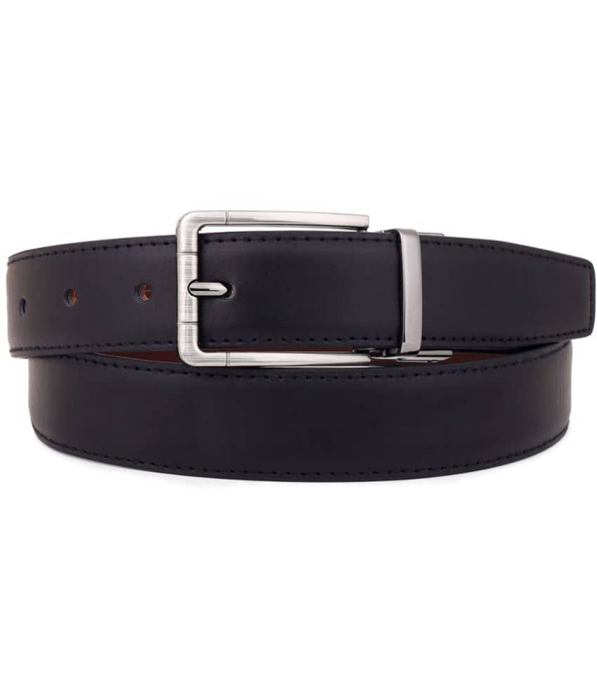 SUNSHOPPING - Black Faux Leather Men's Formal Belt ( Pack of 1 )