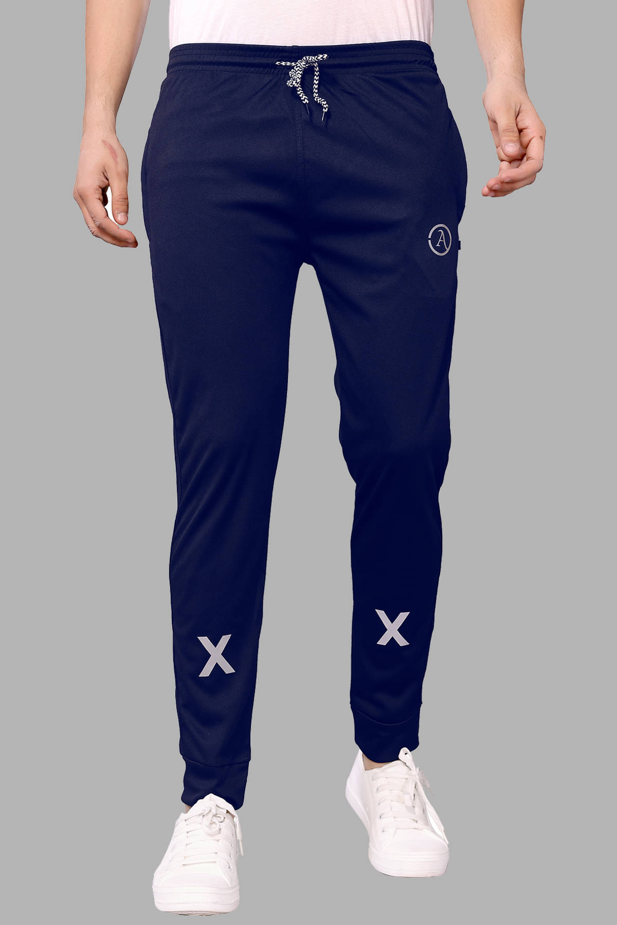     			Anand Navy Blue Lycra Men's Joggers ( Pack of 1 )