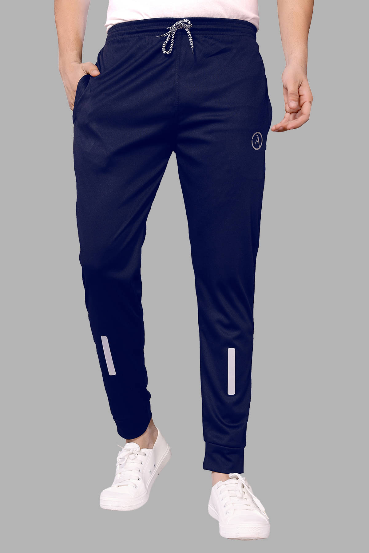 Anand Navy Blue Lycra Men's Joggers ( Pack of 1 ) Anand Navy Blue Lycra Men's Joggers ( Pack of 1 )