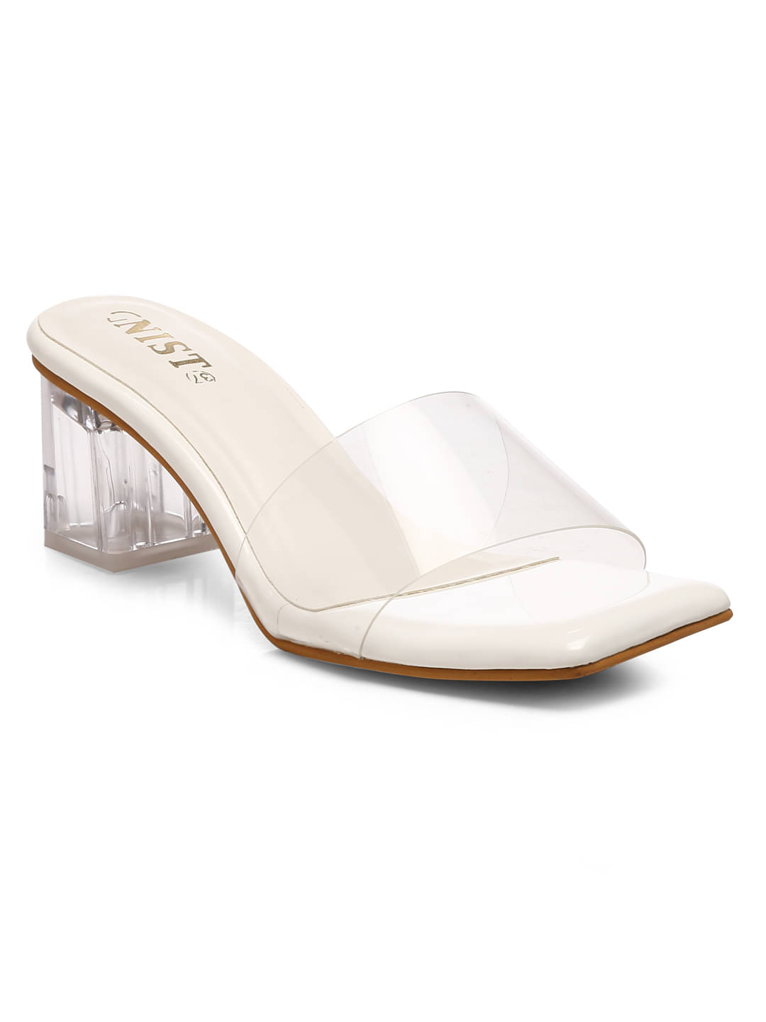 Gnist White Women's Slip On Heels Gnist White Women's Slip On Heels