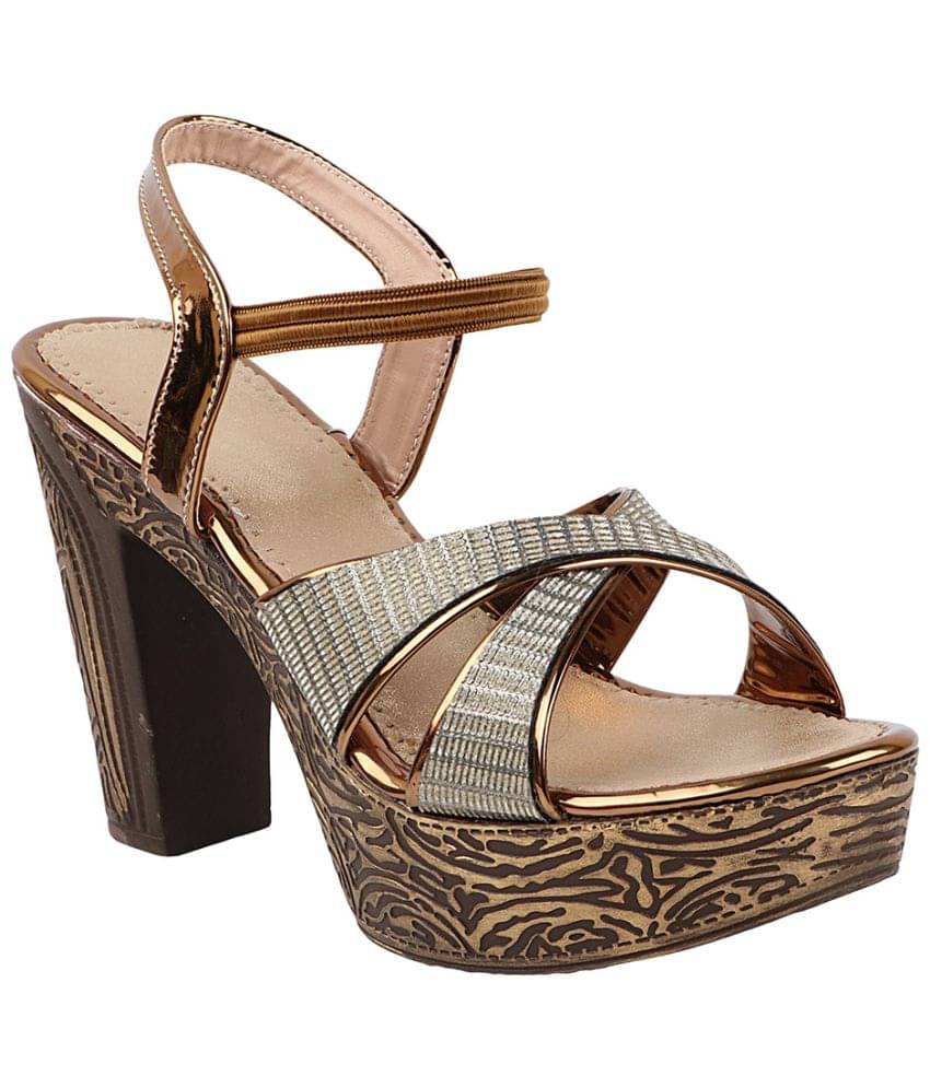 JM Looks Tan Women's Sandal Heels     			JM Looks Tan Women's Sandal Heels