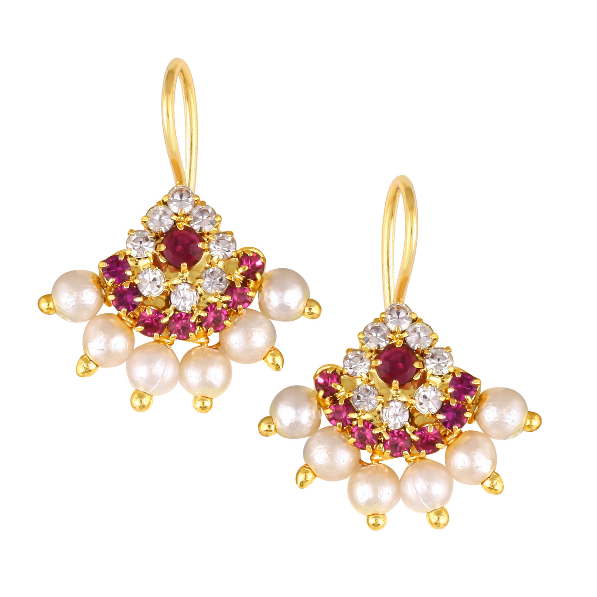     			VIVASTRI Pink Stud Earrings ( Pack of 1 )
