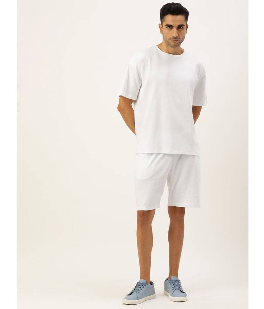     			Bene Kleed Men's T-shirt With Shorts Co-Ords Set ( Pack of 1 , White )