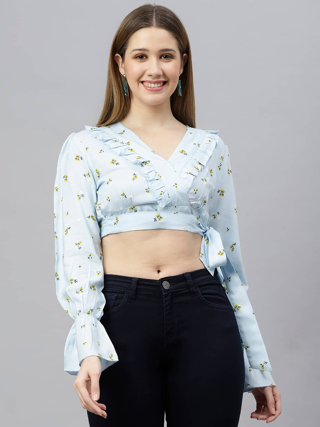     			Flamboyant Women's Rayon Crop Top ( Blue )