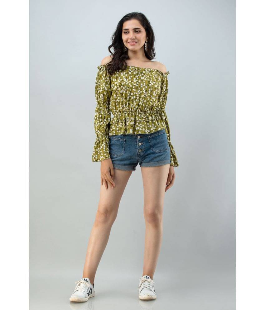 Flamboyant Women's Rayon Regular Top ( Green ) Flamboyant Women's Rayon Regular Top ( Green )