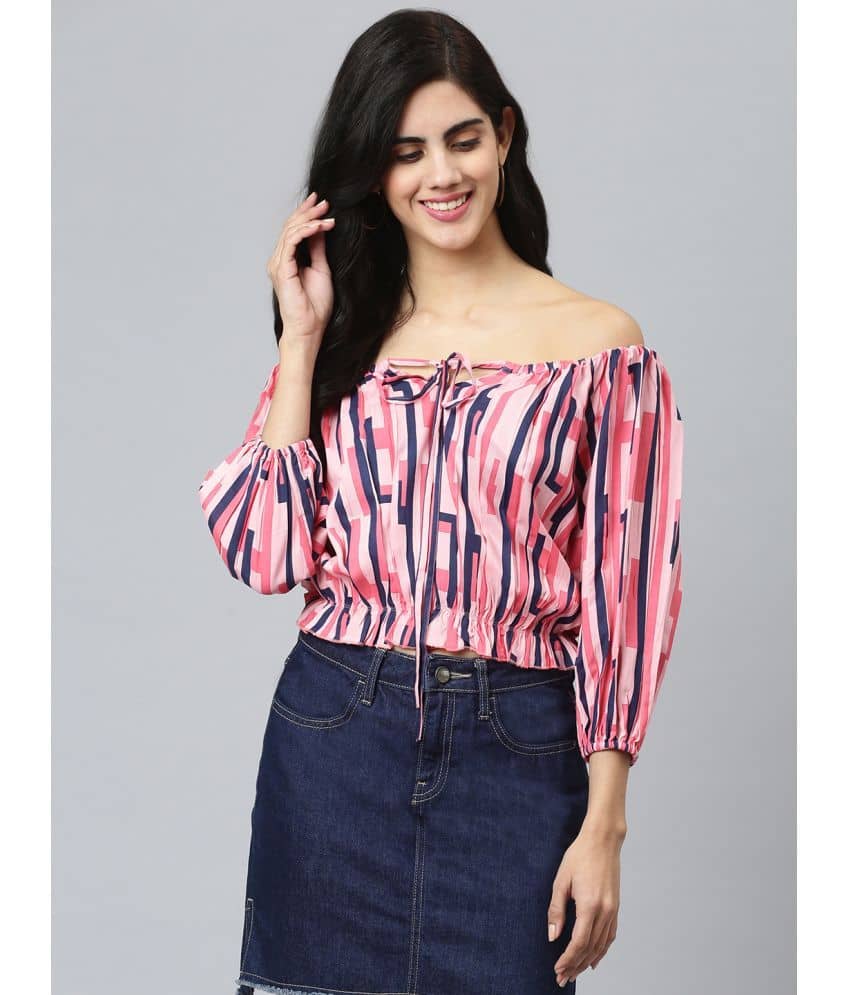 Flamboyant Women's Rayon Regular Top ( Pink )
