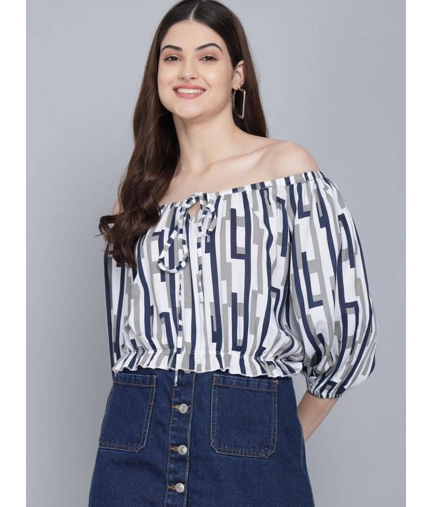 Flamboyant Women's Rayon Regular Top ( White ) Flamboyant Women's Rayon Regular Top ( White )