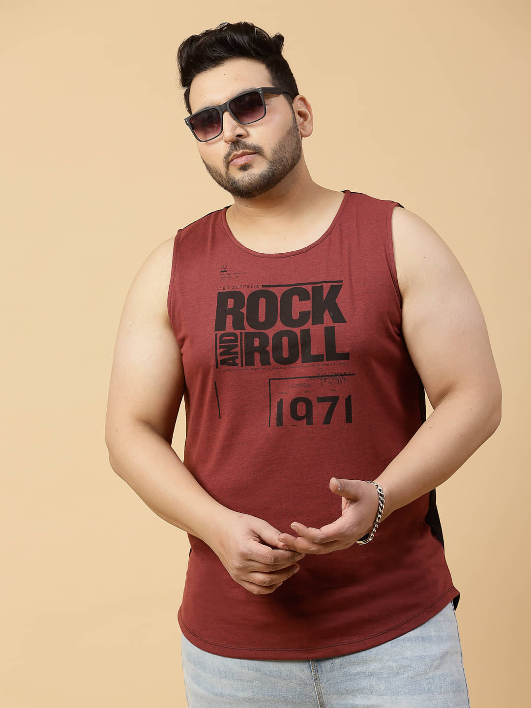 Rigo Pack of 1 Cotton Gym Vest For Men ( Wine ) - Nightwear & Loungewear | Buy online on ZillyBuy
