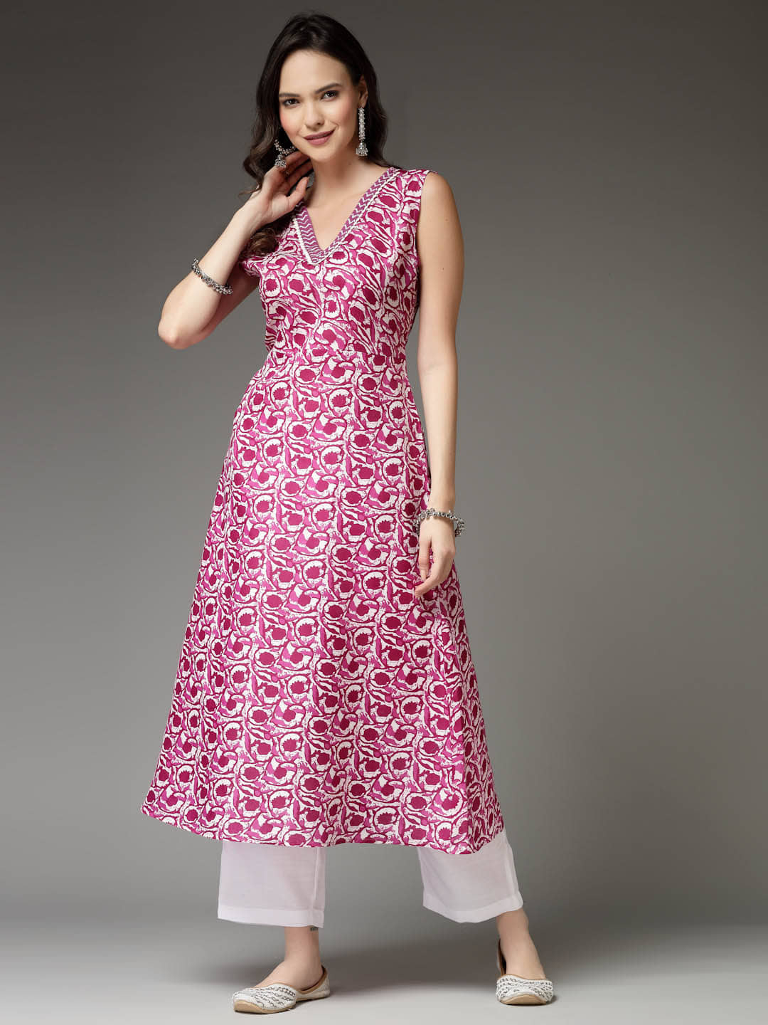 Stylum Cotton Blend Printed A-Line Women's Kurti - Purple ( Pack of 1 ) - Kurtis, Tunics | Buy online on ZillyBuy