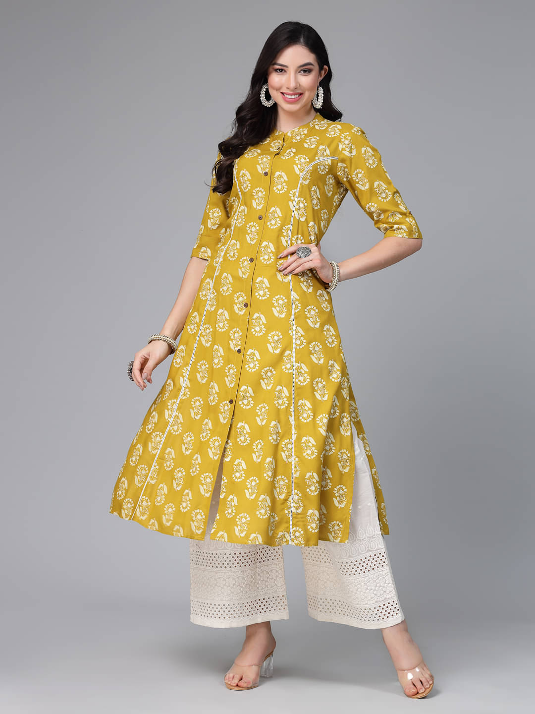 Stylum Rayon Printed Nayra Women's Kurti - Lime Green ( Pack of 1 ) Stylum Rayon Printed Nayra Women's Kurti - Lime Green ( Pack of 1 )