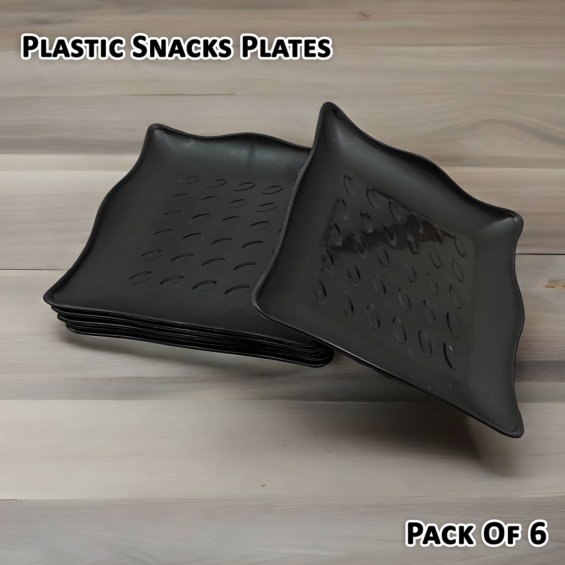 Inpro 6 Pcs Plastic Black Quarter Plate Inpro 6 Pcs Plastic Black Quarter Plate