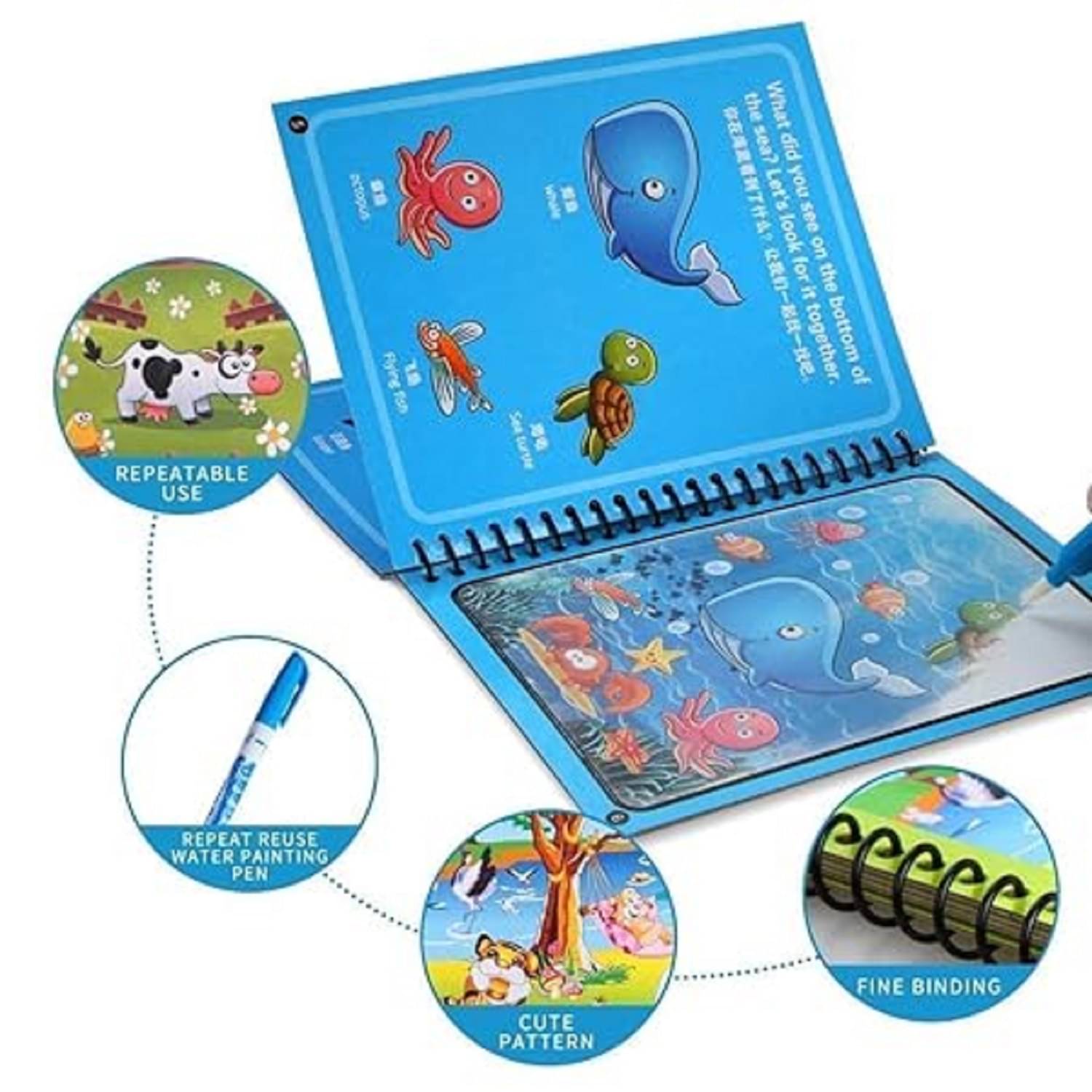     			Water Magic Book, Magic Doodle Pen, Coloring Doodle Drawing Board Games for Kids, Educational Book for Growing Kids