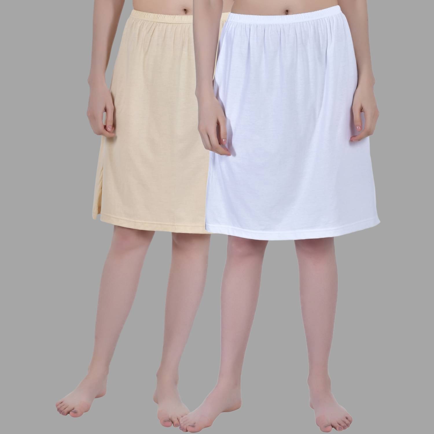 AIMLY Beige Cotton Women's Straight Skirt ( Pack of 2 ) AIMLY Beige Cotton Women's Straight Skirt ( Pack of 2 )