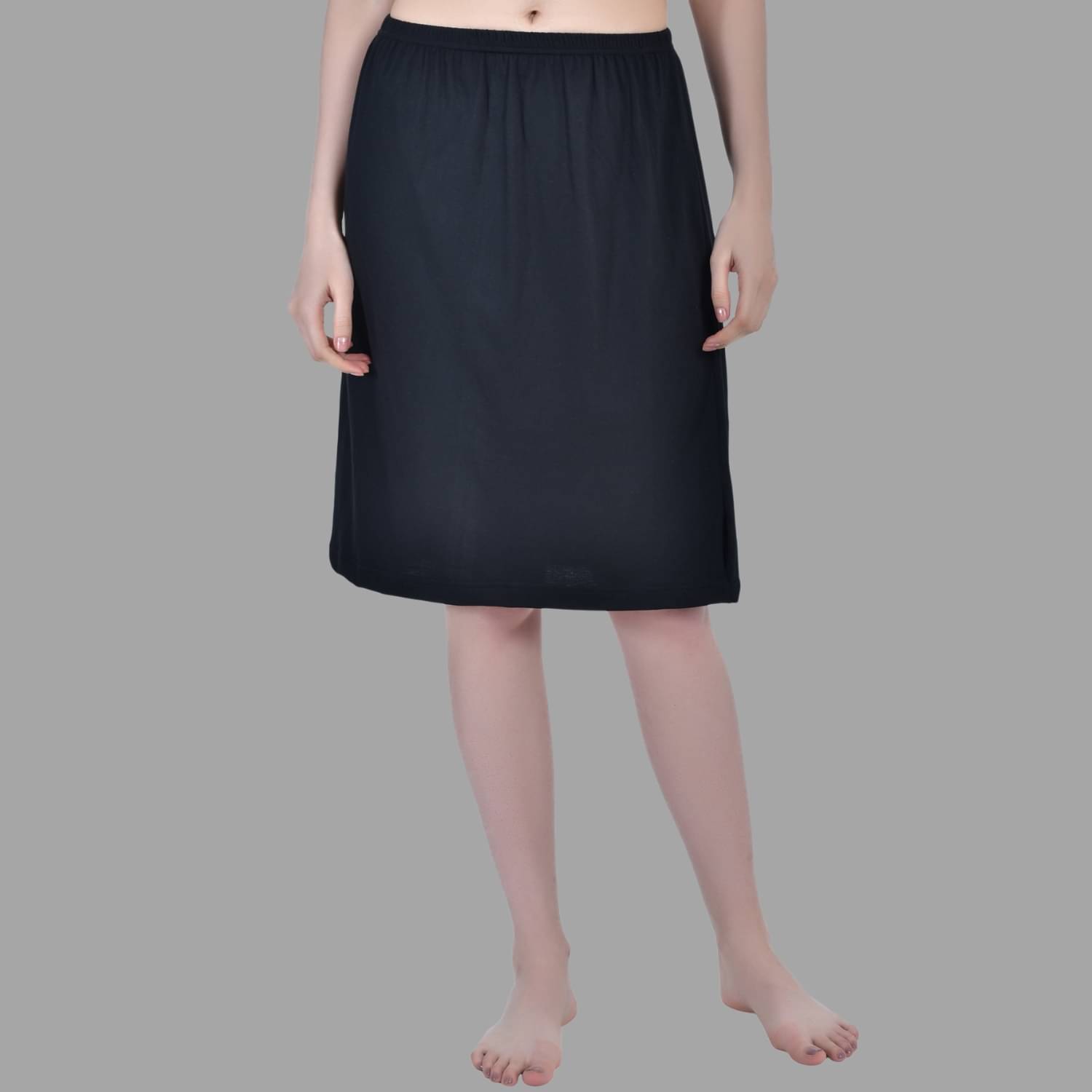     			AIMLY Black Cotton Women's Straight Skirt ( Pack of 1 )