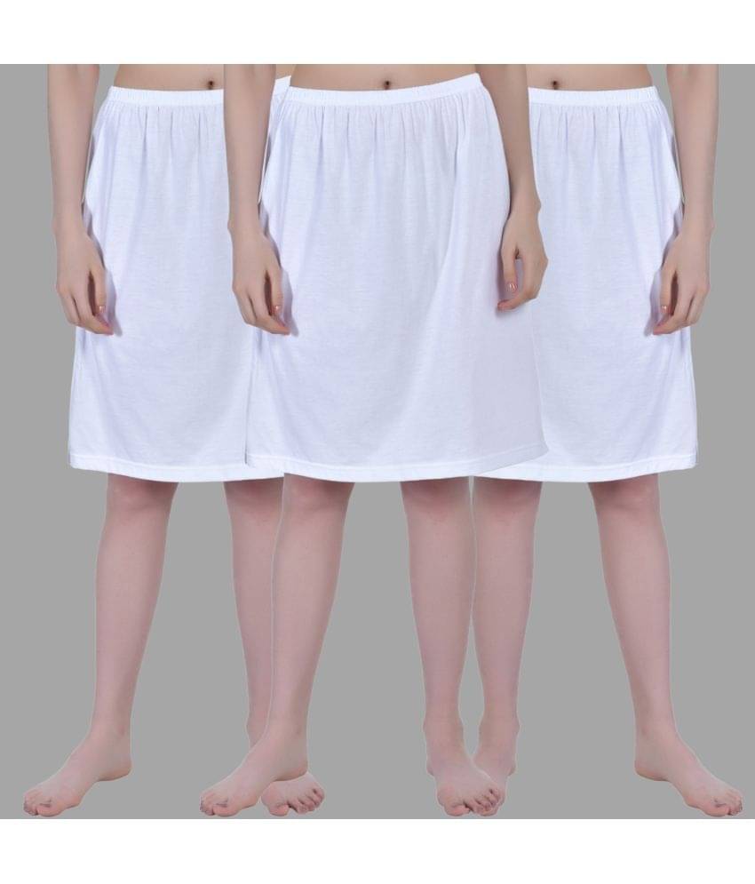 AIMLY White Cotton Women's Straight Skirt ( Pack of 3 ) AIMLY White Cotton Women's Straight Skirt ( Pack of 3 )