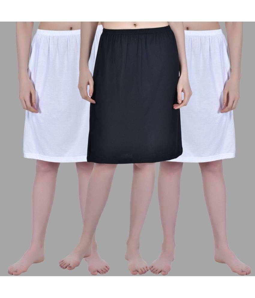 AIMLY White Cotton Women's Straight Skirt ( Pack of 3 ) AIMLY White Cotton Women's Straight Skirt ( Pack of 3 )