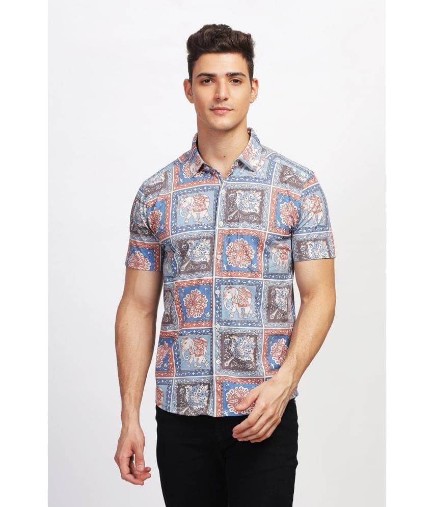     			BULLMER Cotton Blend Regular Fit Printed Half Sleeves Men's Casual Shirt - Multicolor ( Pack of 1 )