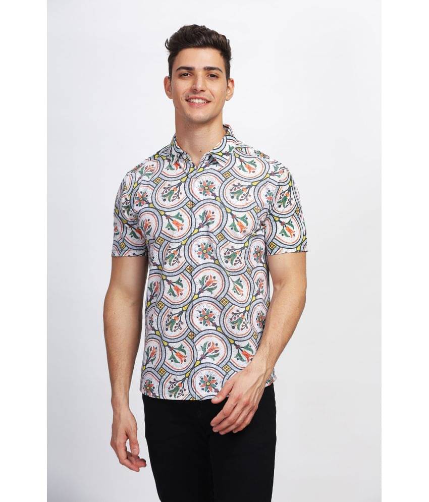     			BULLMER Cotton Blend Regular Fit Printed Half Sleeves Men's Casual Shirt - Green ( Pack of 1 )