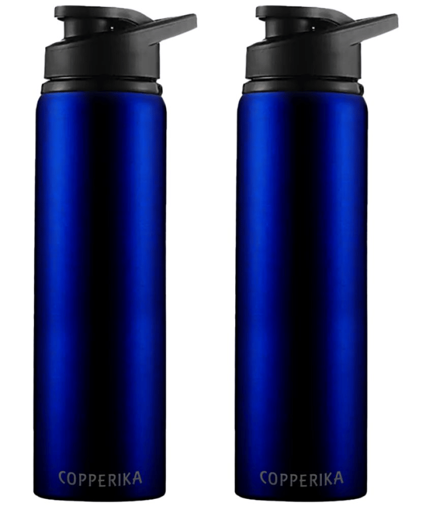 Copperika Stainless Steel Water Bottle 800ml - Pack of 2 Blue Sipper Water Bottle 800 mL ( Set of 1 ) Copperika Stainless Steel Water Bottle 800ml - Pack of 2 Blue Sipper Water Bottle 800 mL ( Set of 1 )