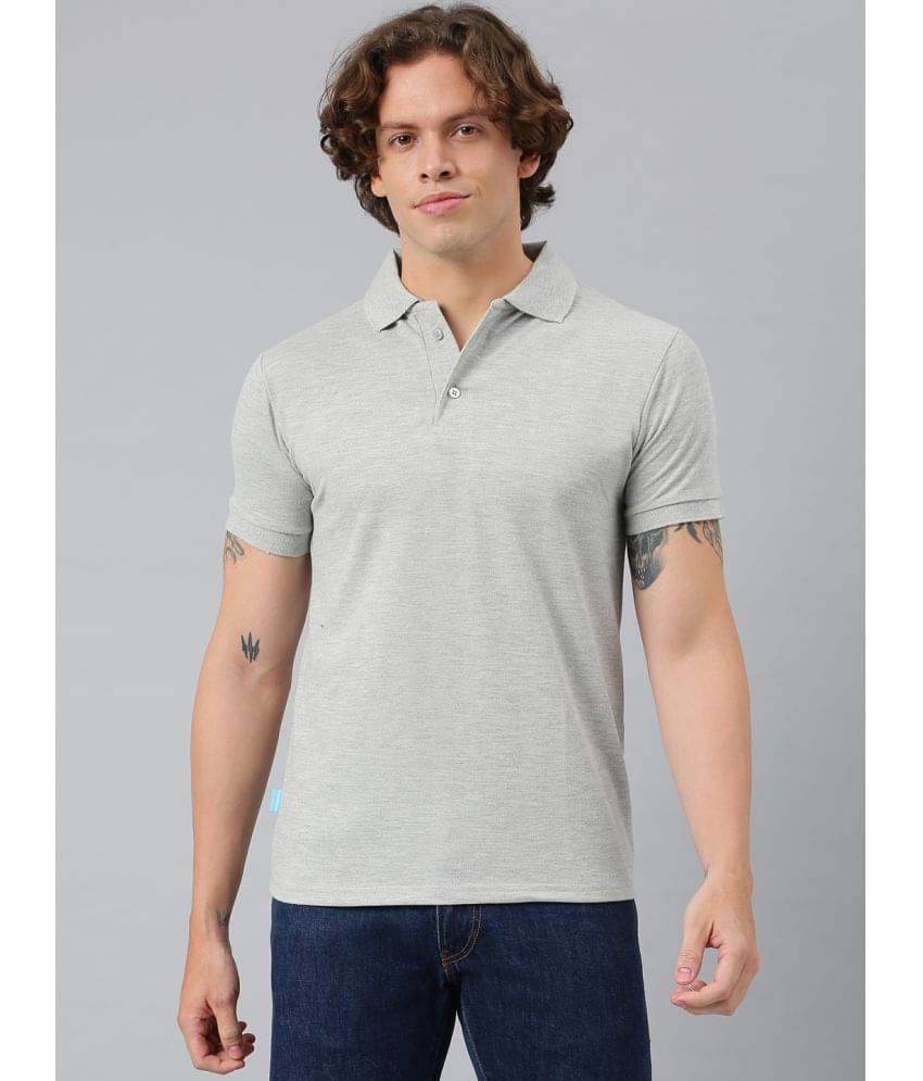    			Flamboyant Pack of 1 Cotton Regular Fit Solid Half Sleeves Men's Polo T Shirt ( Grey )